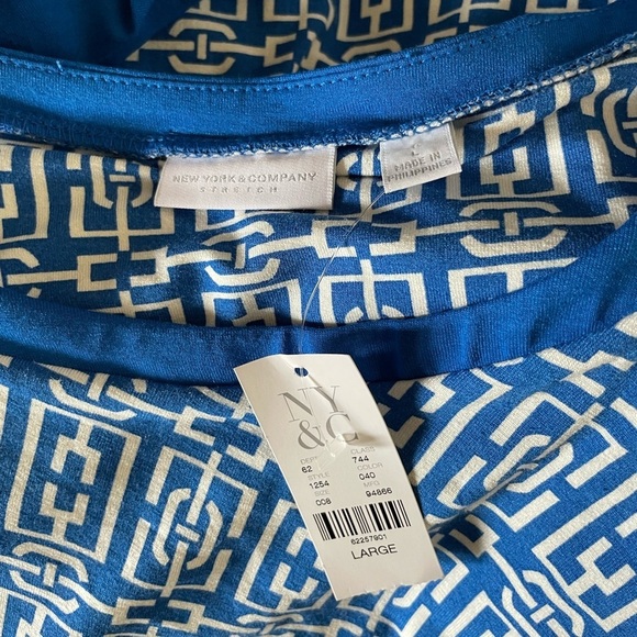 ⭐ NY&C Blue & White Chain Print Mini Dress - Picture 4 of 6